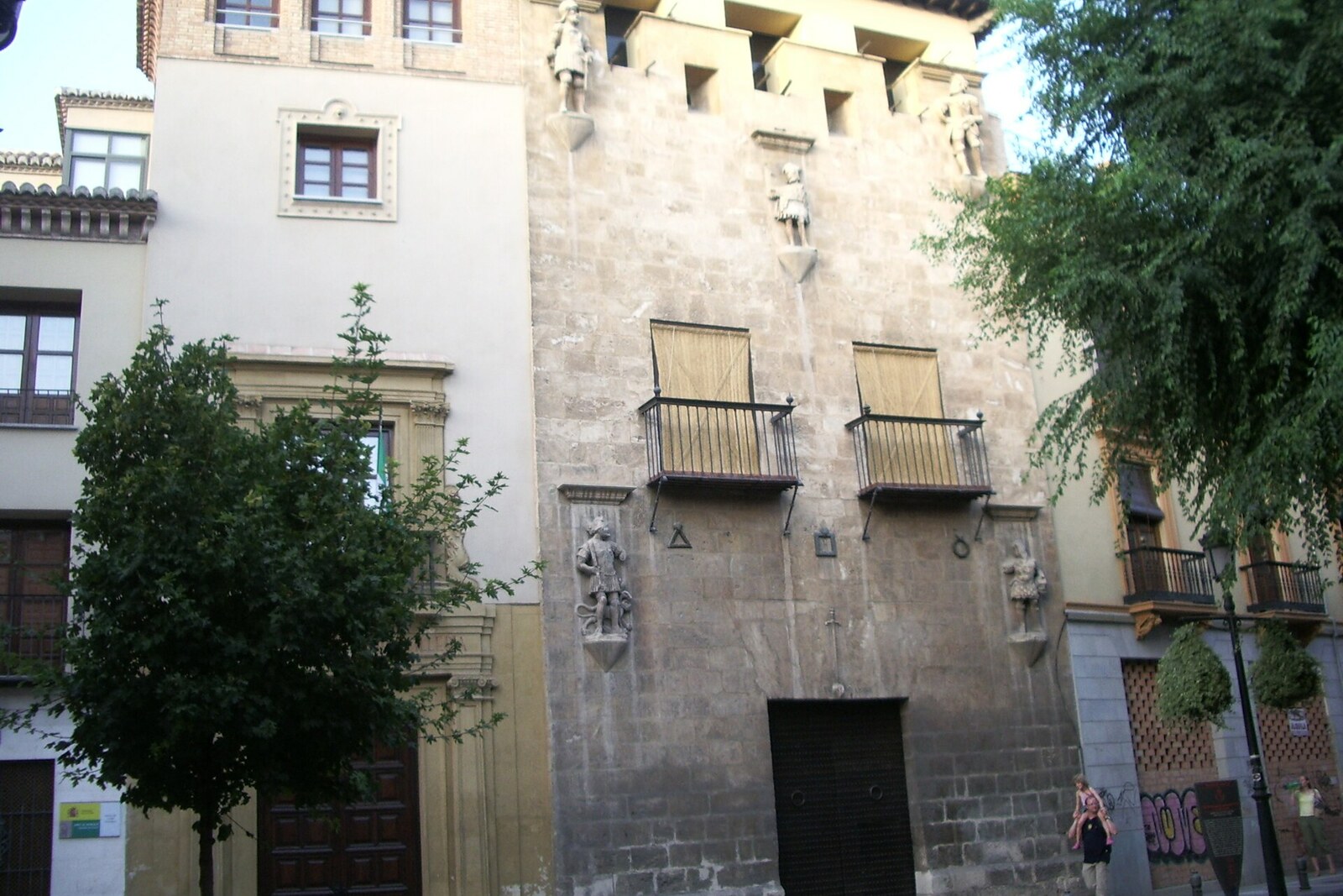 Facade of the Casa de los Tiros building in Granada.