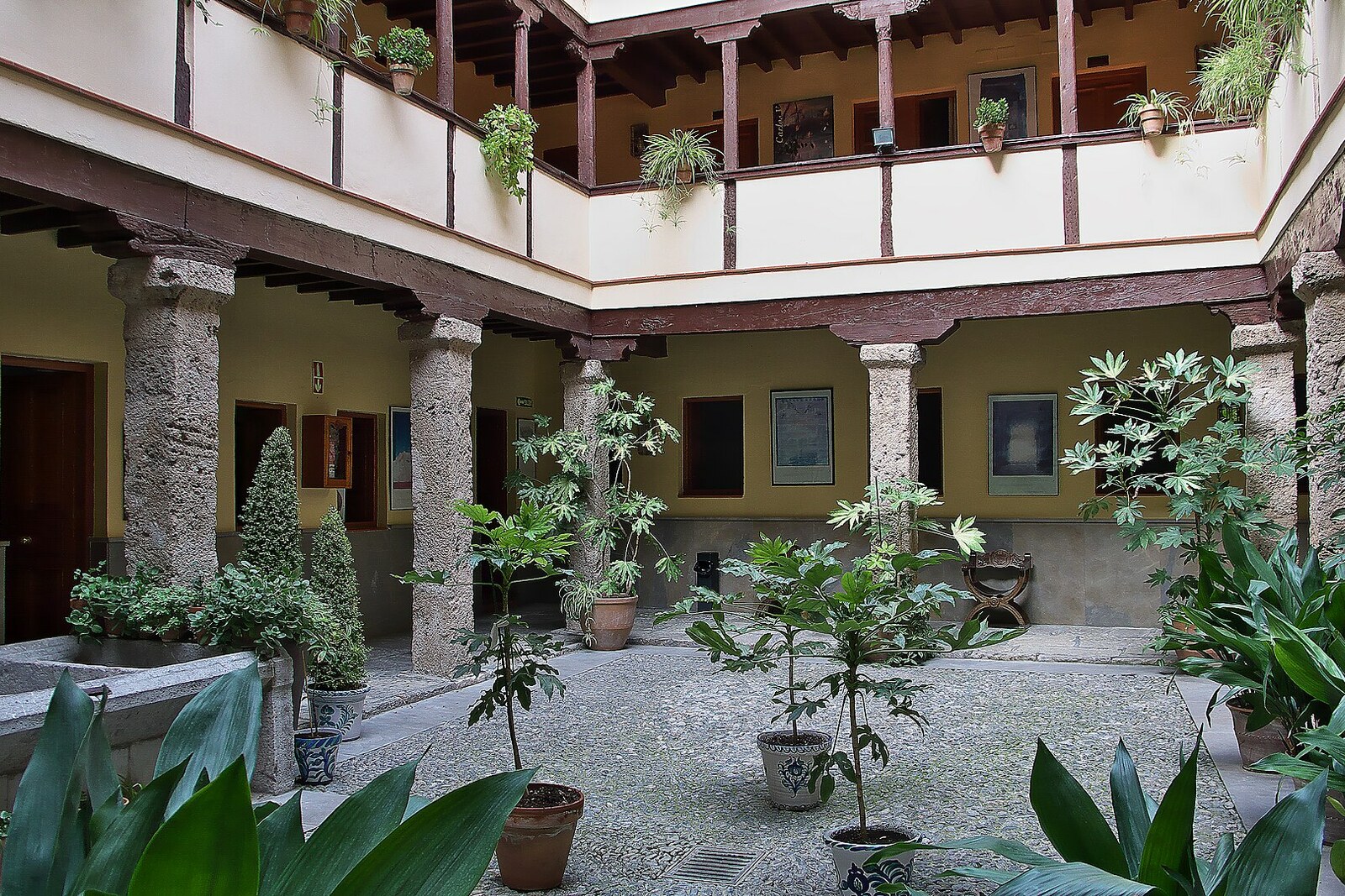 The inner courtyard and galleries of Corrala de Santiago in Granada.