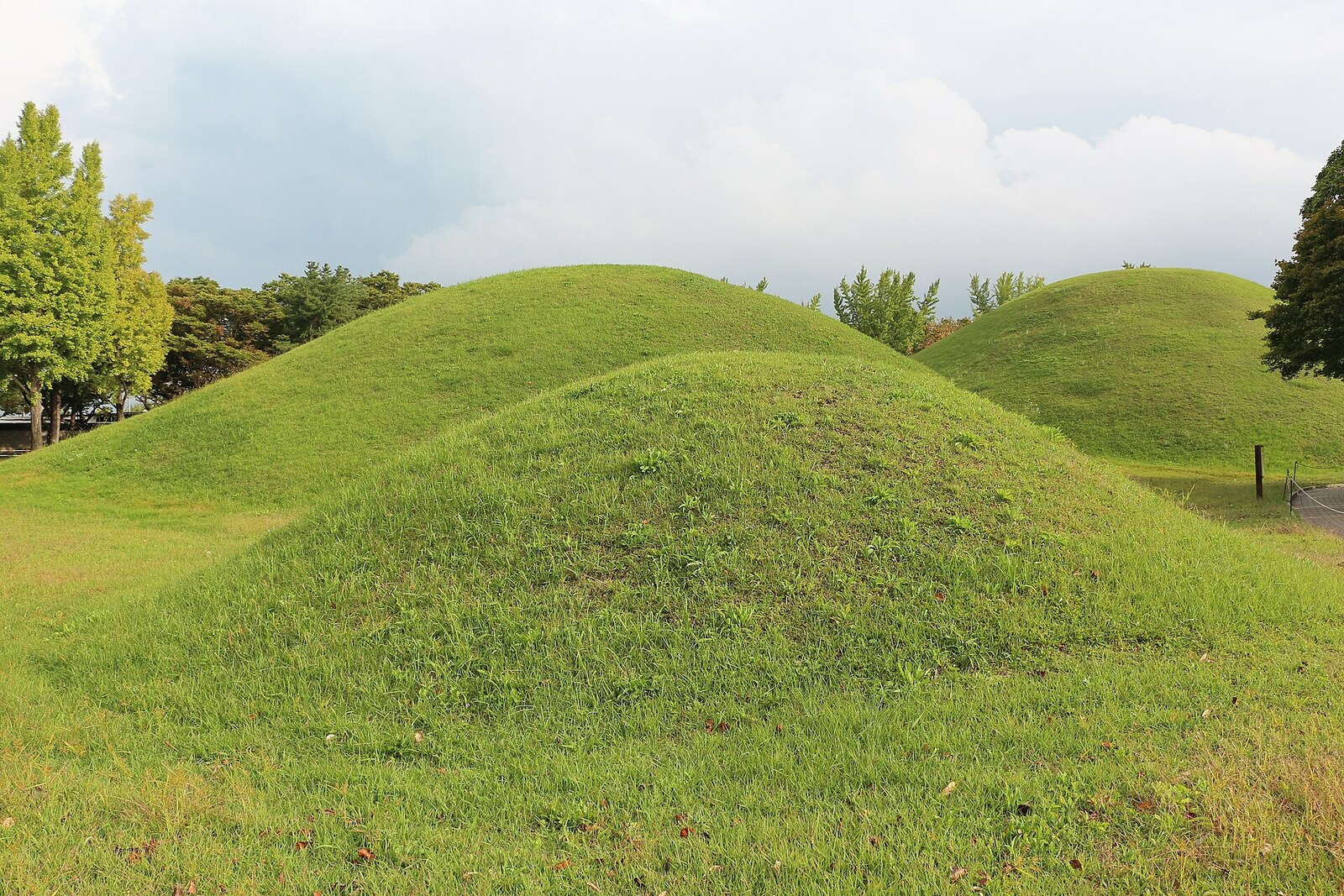 Grassy mounds of royal tombs in Daereungwon Tomb Complex.