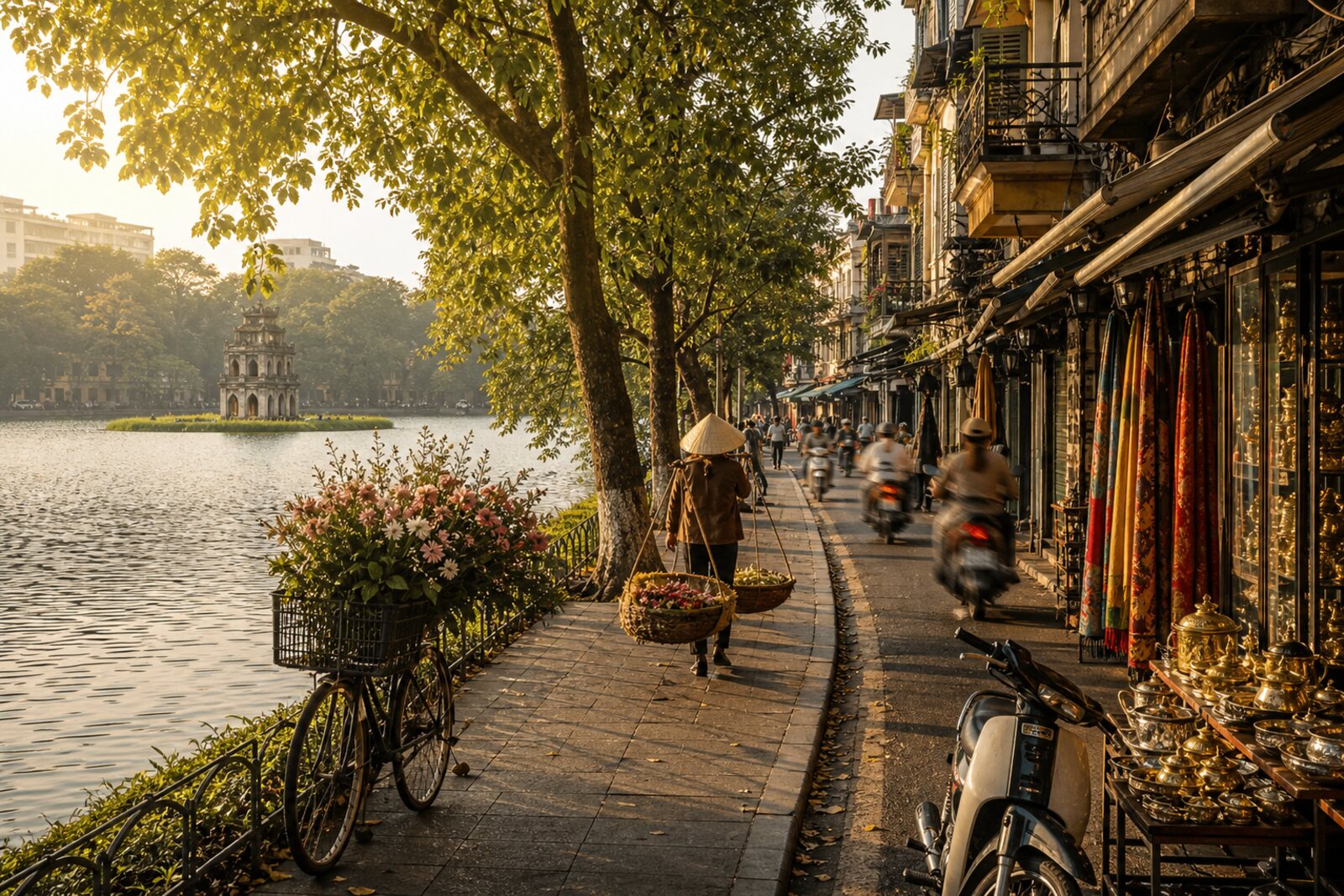 Generated editorial cover for the “Hoan Kiem Lake and 36 Streets” route