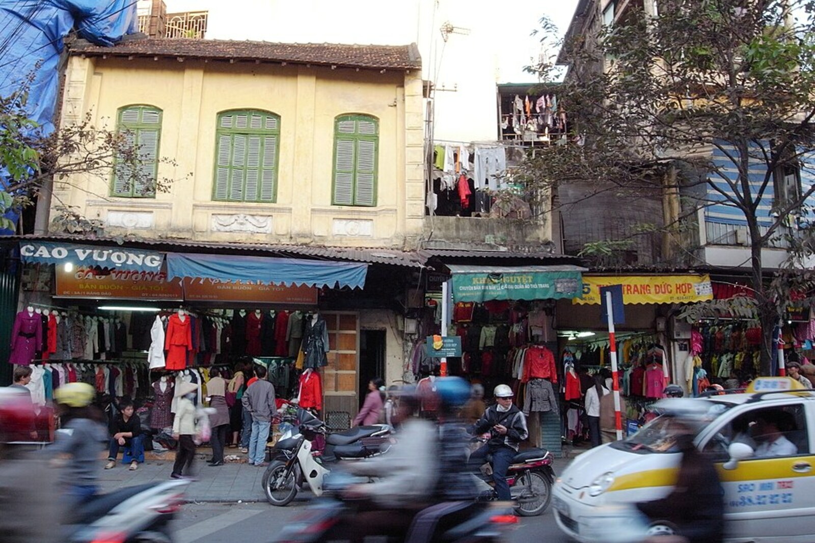 A street view in the Old Quarter along the commercial Hang Dao Street.
