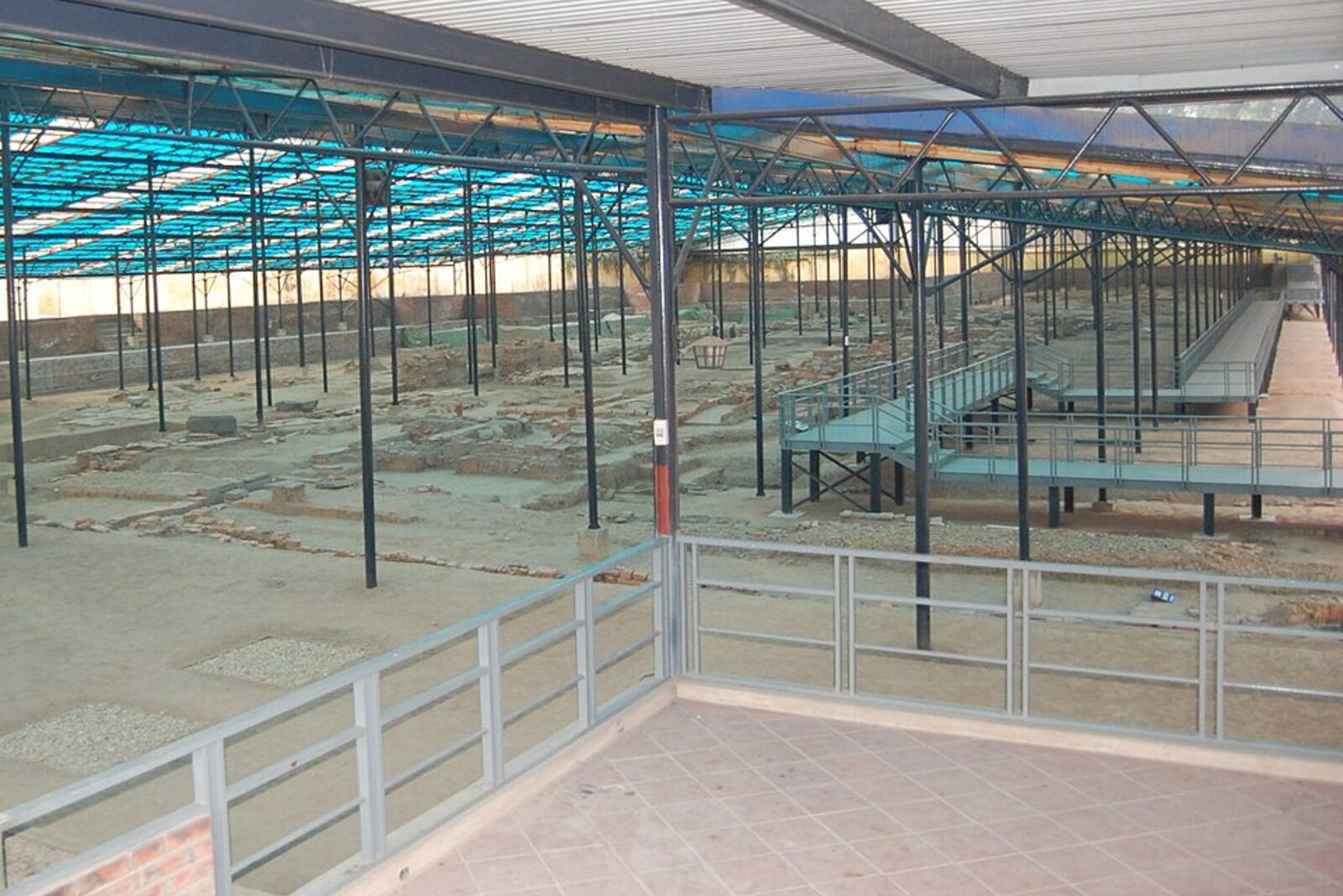 Covered archaeological excavation at the Thang Long Citadel