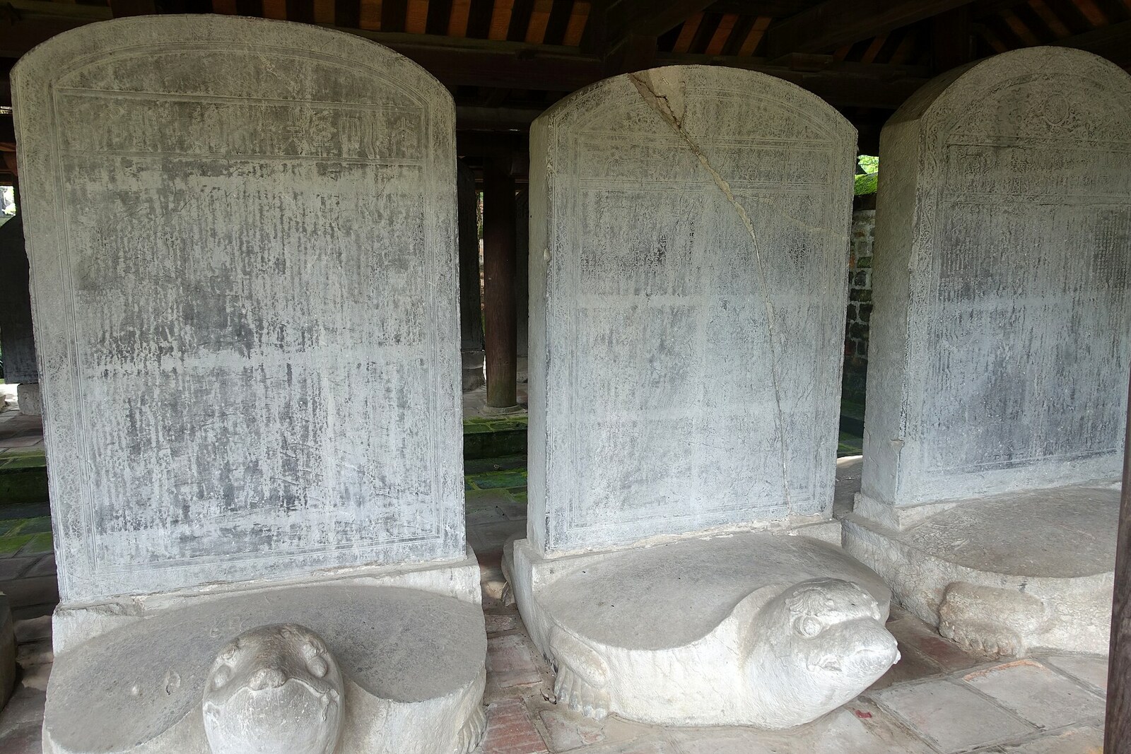Doctors' Stelae on stone turtles by Thien Quang Well in Hanoi.