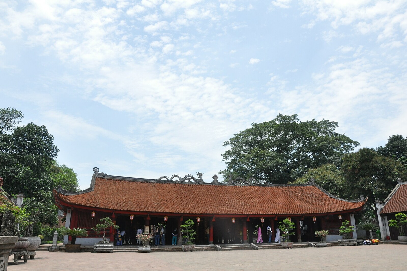 The courtyard and buildings of the Temple of Literature and Imperial Academy complex in Hanoi.
