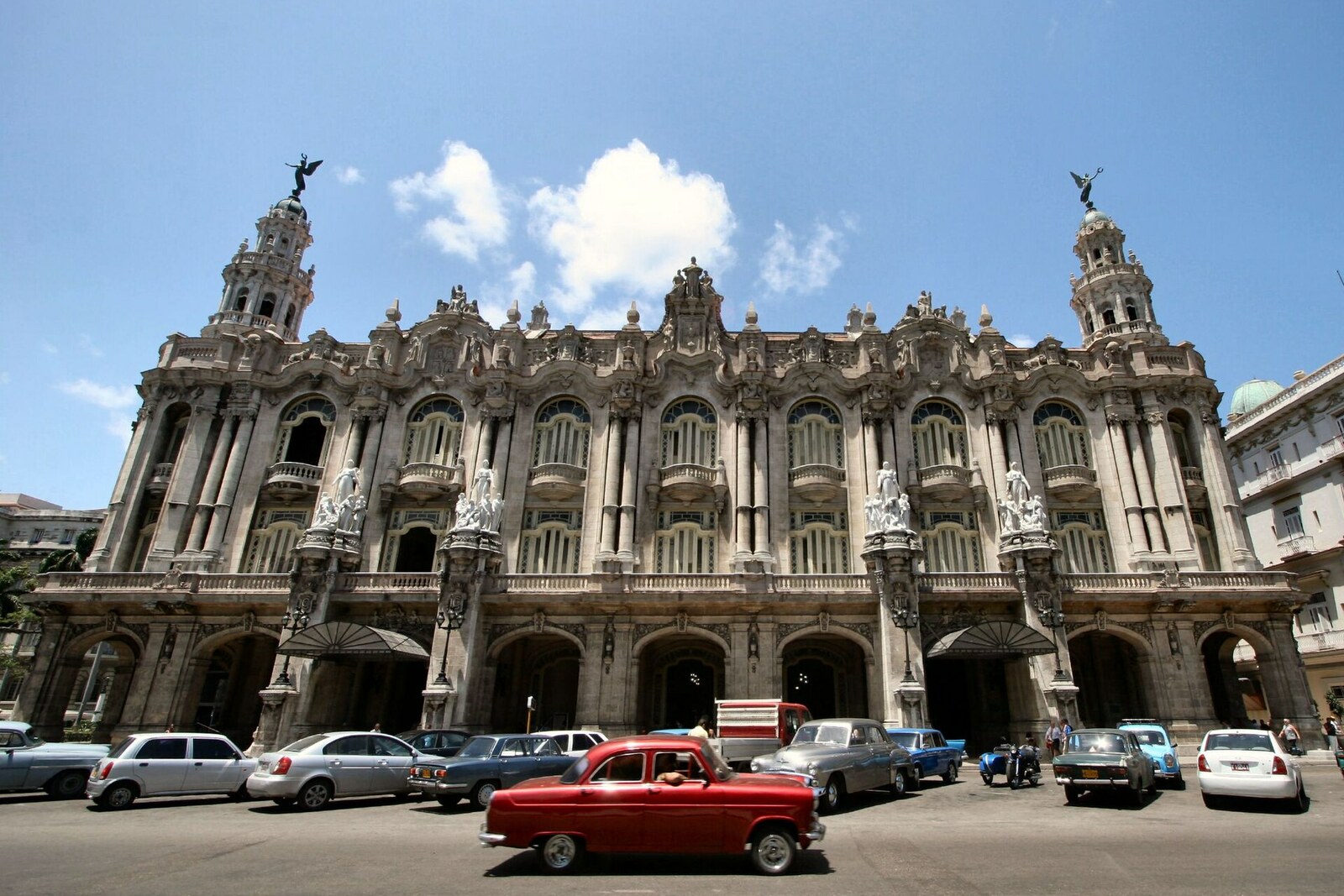 Facade of the Gran Teatro de La Habana with Baroque details