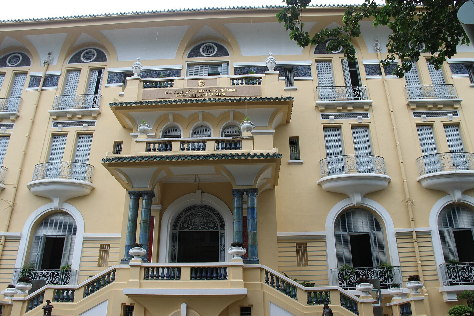 Facade of the Ho Chi Minh City Museum of Fine Arts, a yellow art deco building