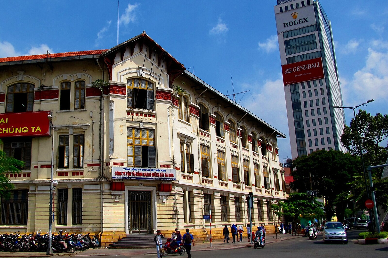 Colonial building of the Saigon Railways Transportation Company near Bến Thành in Ho Chi Minh City.