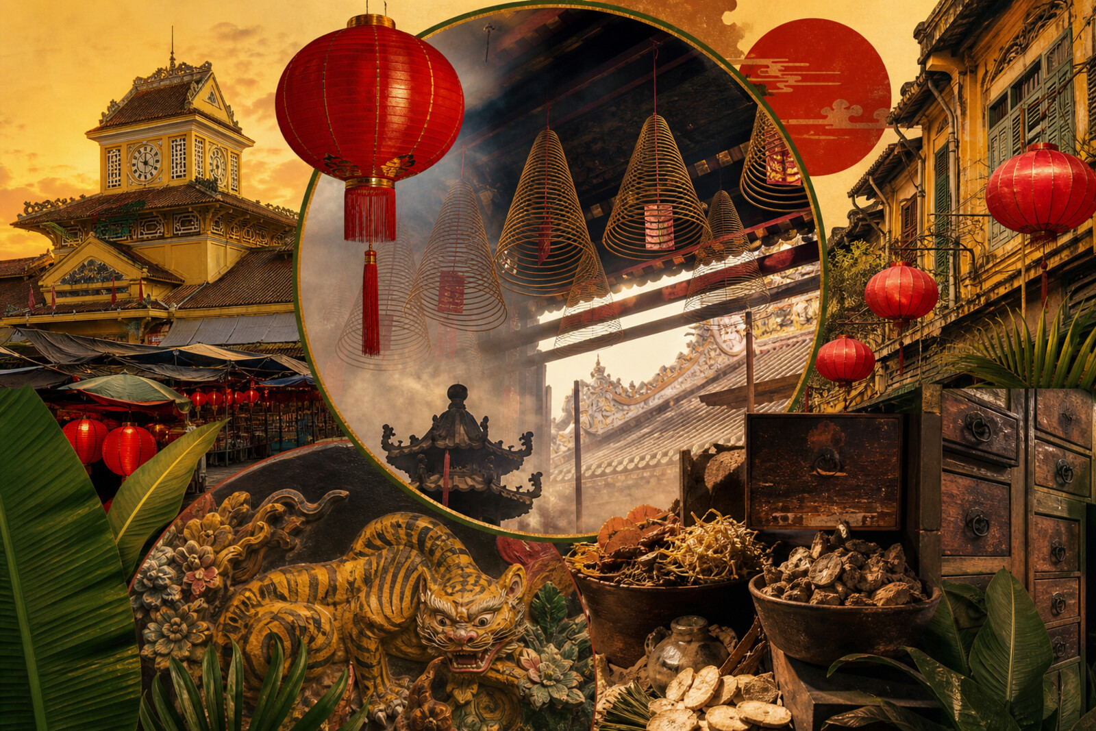 Generated editorial cover image for the “ho-chi-minh-city-cholon-markets-temples” route
