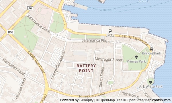 Walk map: Portside Hobart (formerly Hobart Town) and Battery Point