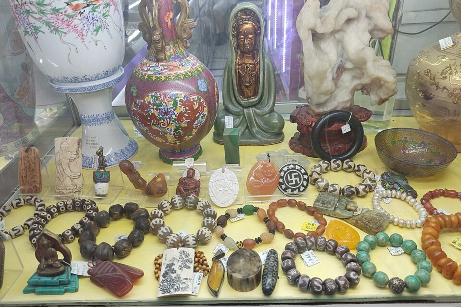 Beads and craft materials on Yu Chau Street in Sham Shui Po.