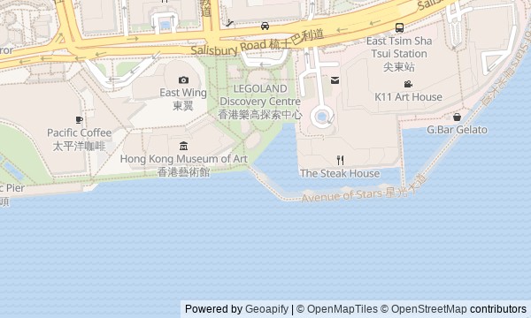 Walk map: Tsim Sha Tsui Along Victoria Harbour