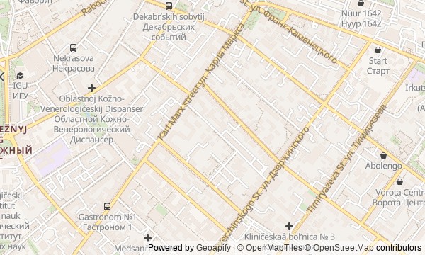 Walk map: Old Irkutsk: Angara River, Wooden Quarters, and the Decembrists