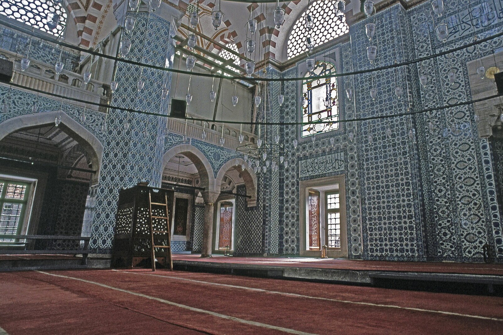 Interior of Rüstem Pasha Mosque with tiles