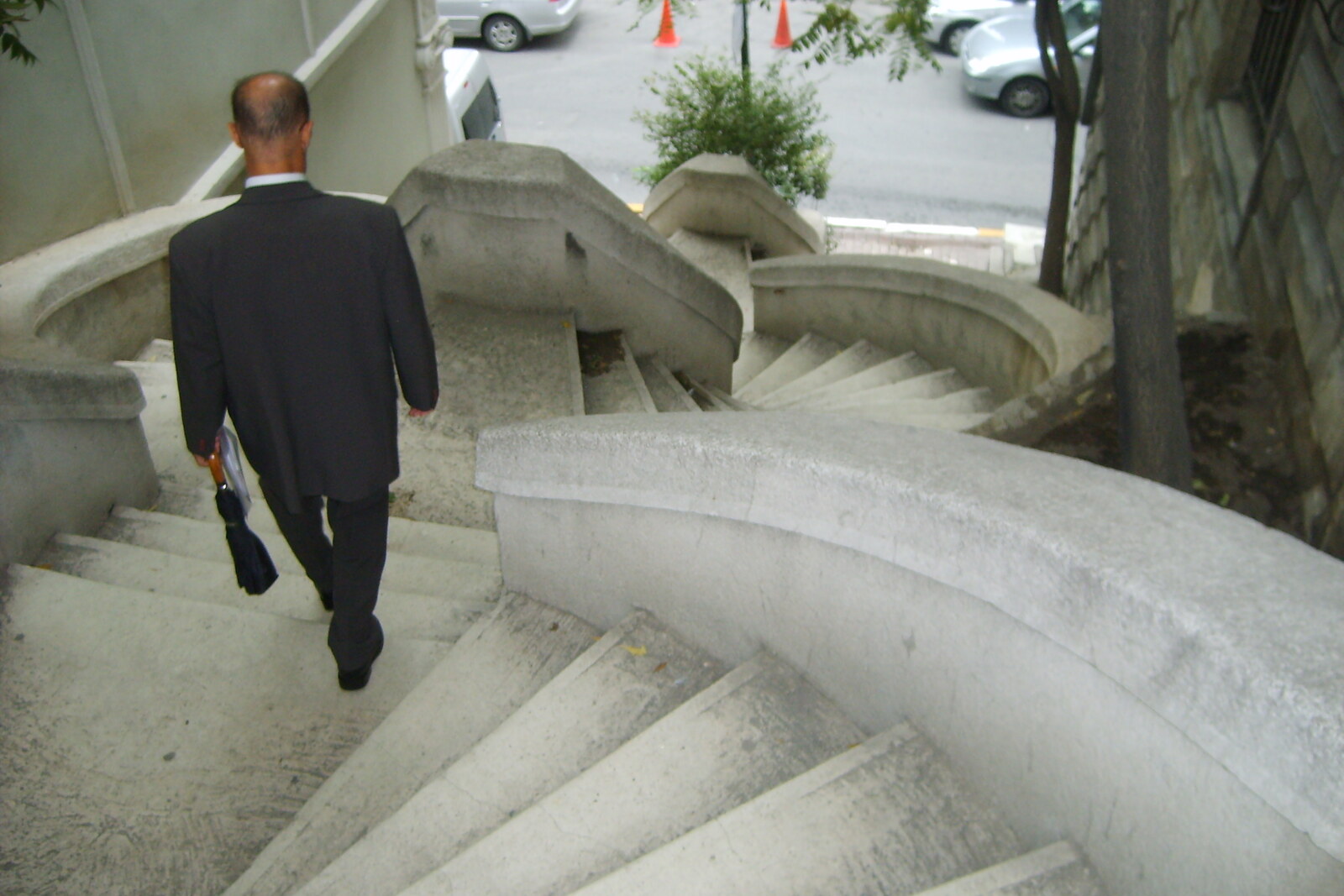 The winding Camondo Stairs between buildings in Galata