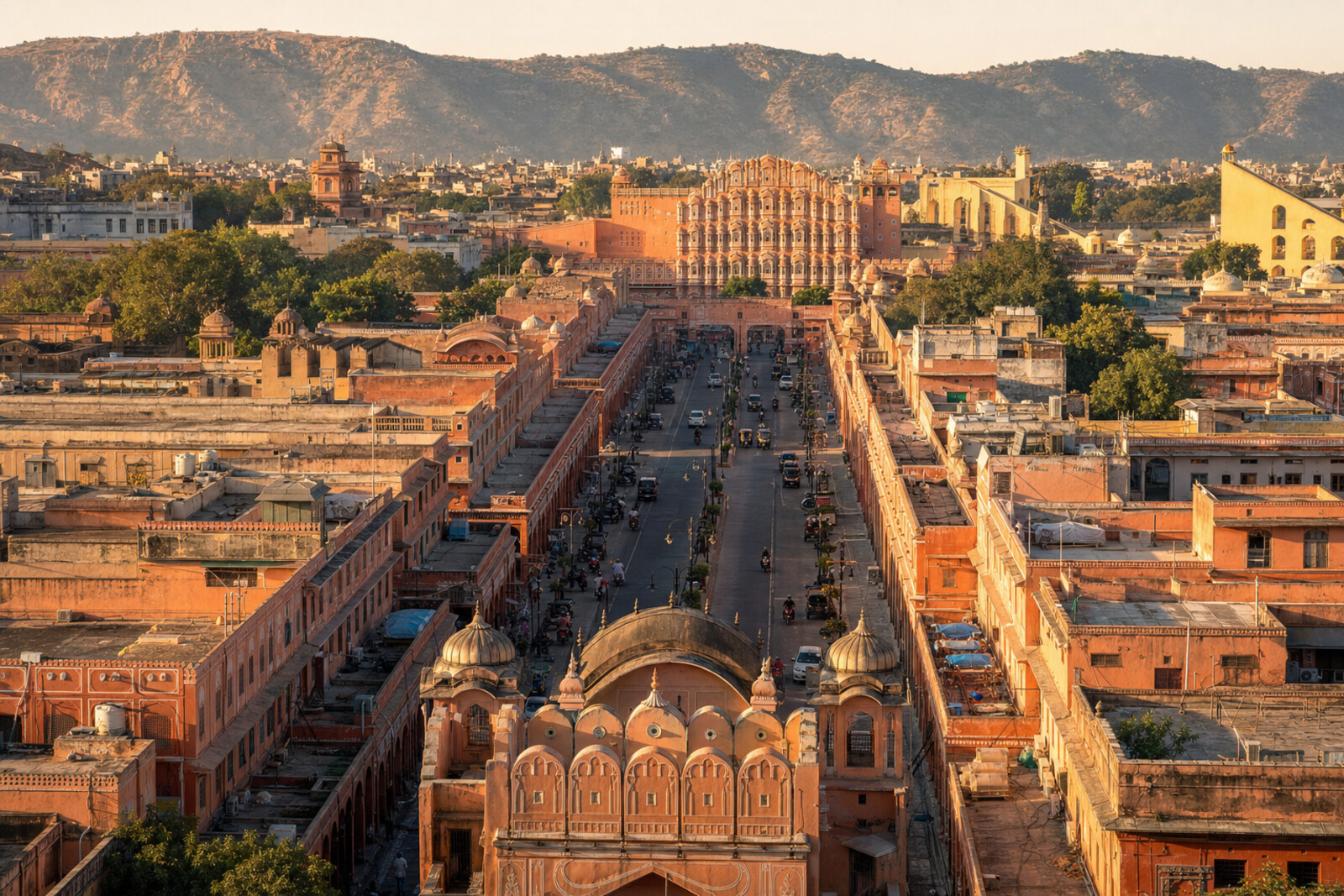 Generated editorial cover for the “jaipur-walled-city-royal-grid” route