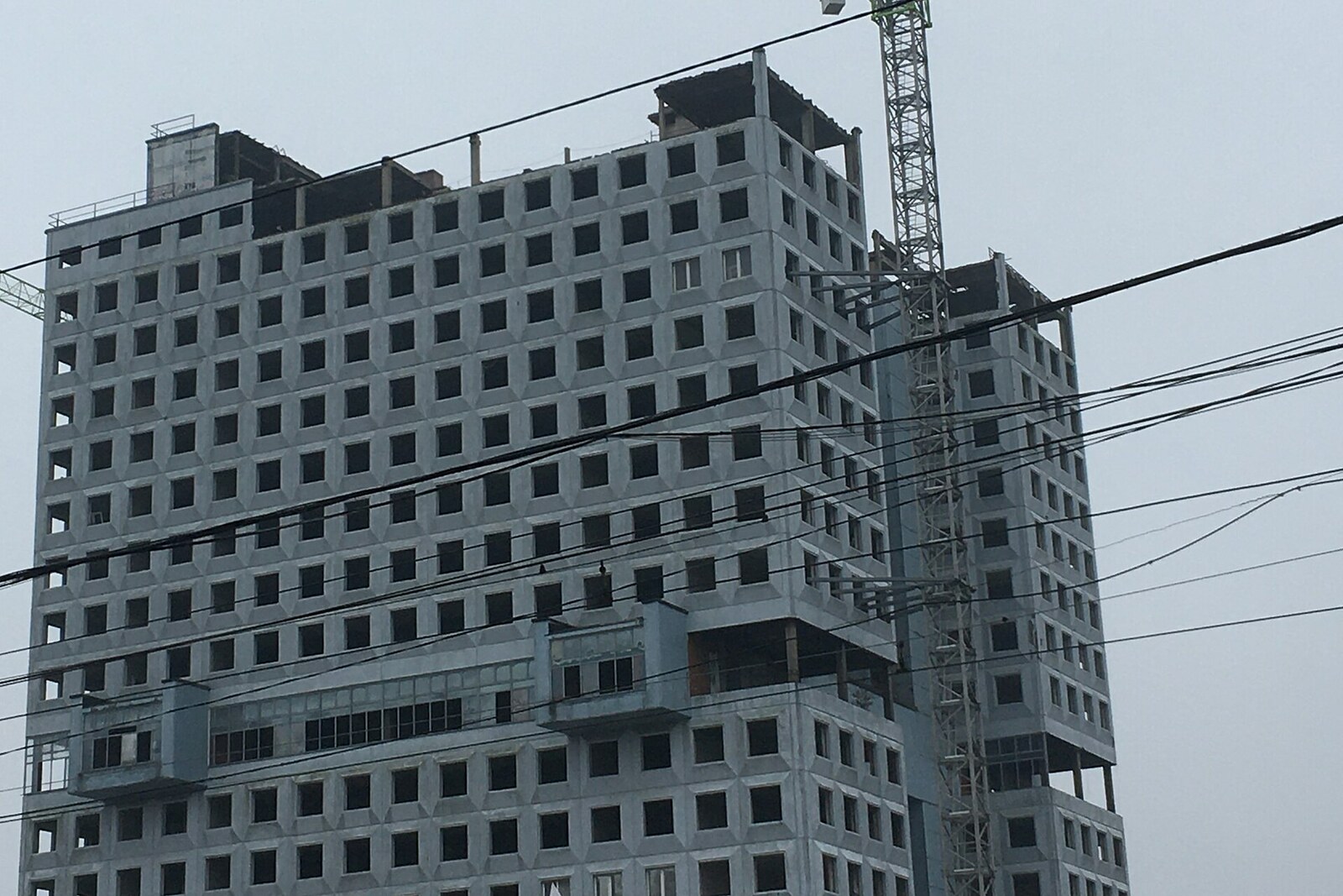 Demolition of the upper floors of the House of Soviets in Kaliningrad in October 2023