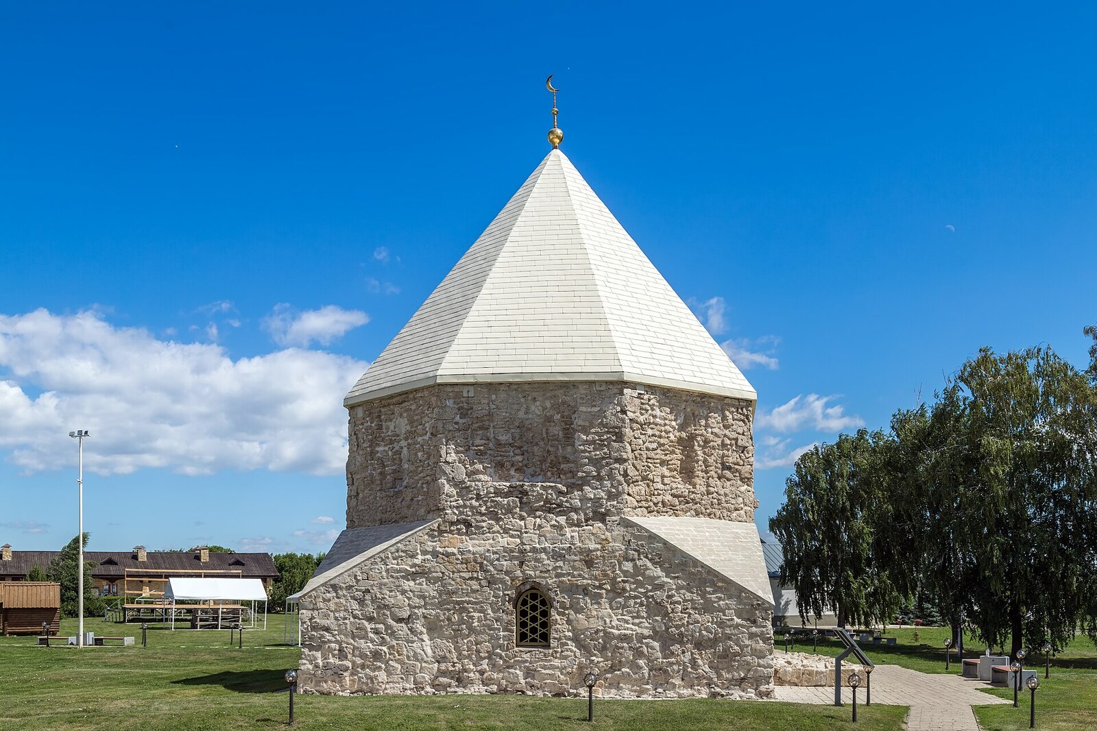 The Eastern Mausoleum in Bolgar, with its portal and tented roof.