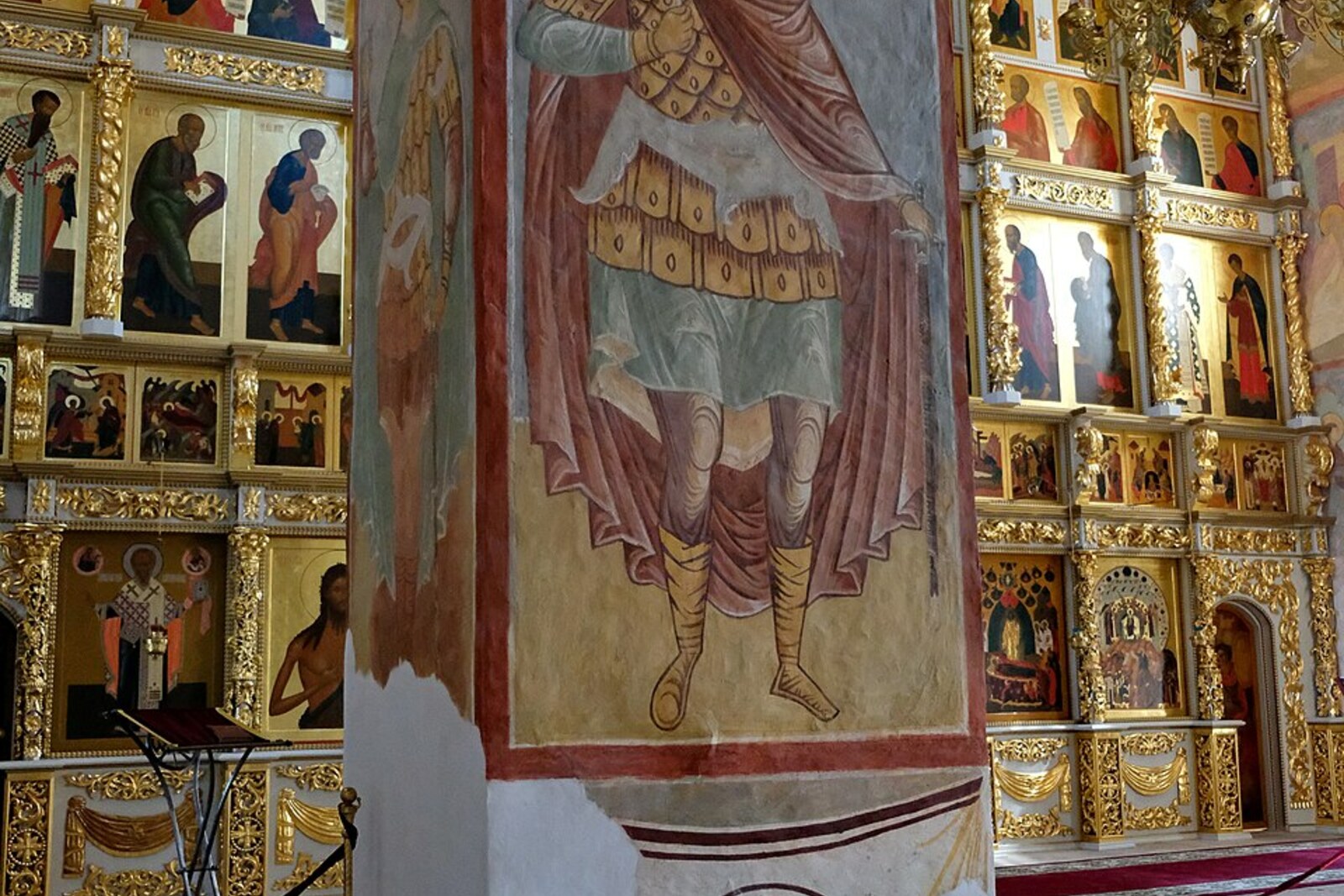 Fresco of Saint Khristofor with a horse's head in Assumption Cathedral