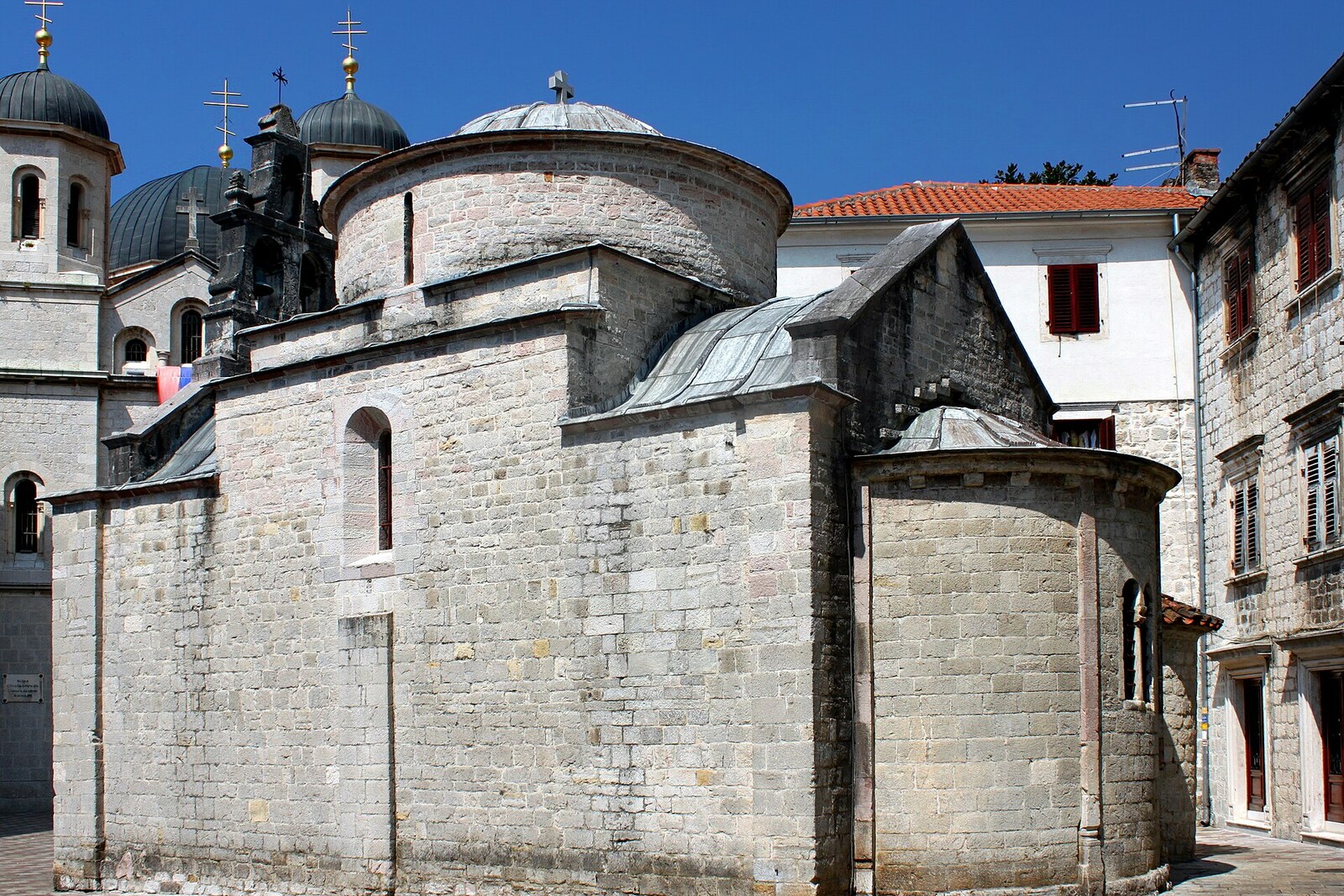 St. Luke's Church, with St. Nicholas Church visible behind it.