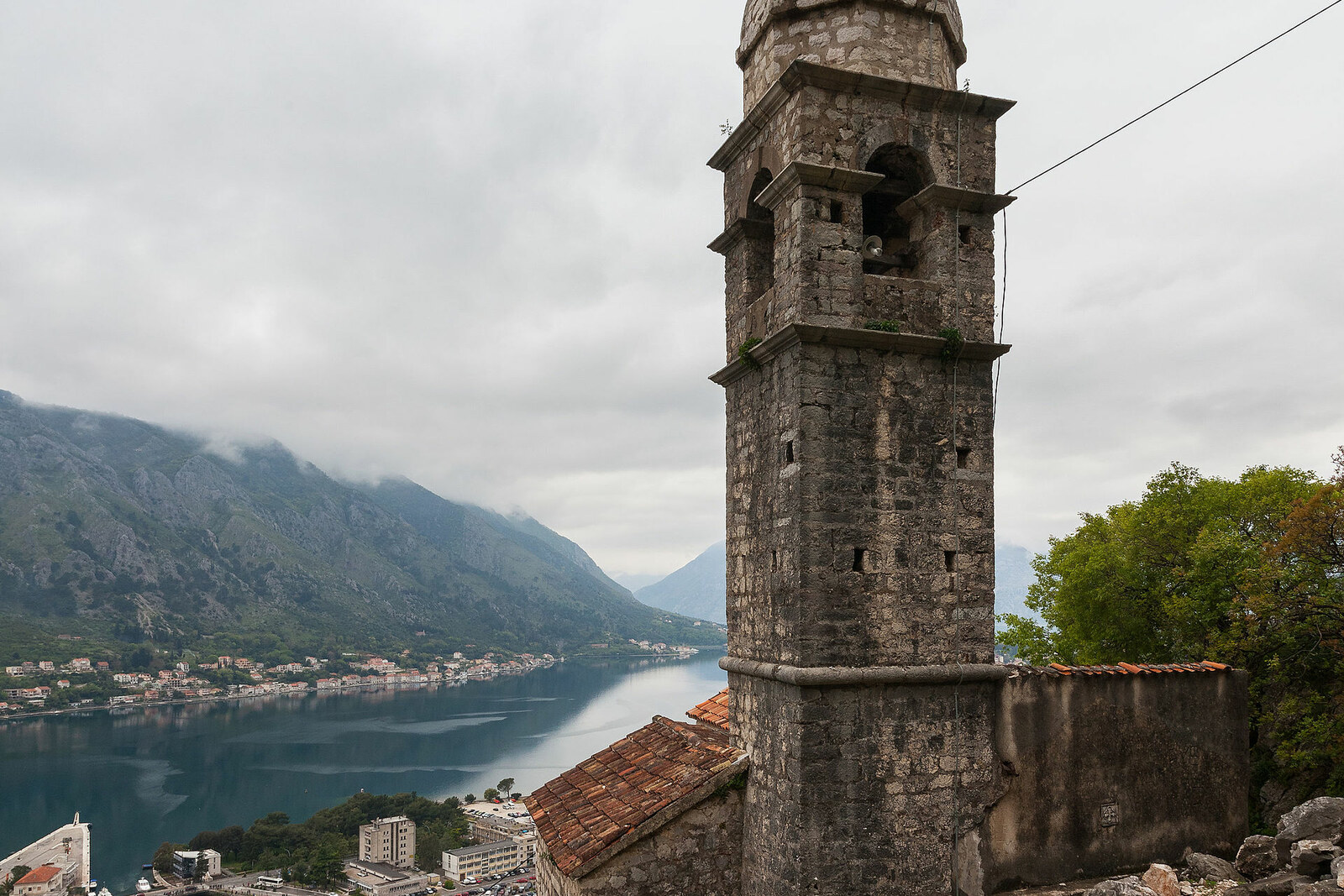 Church of Our Lady of Health above Kotor Old Town and the bay.