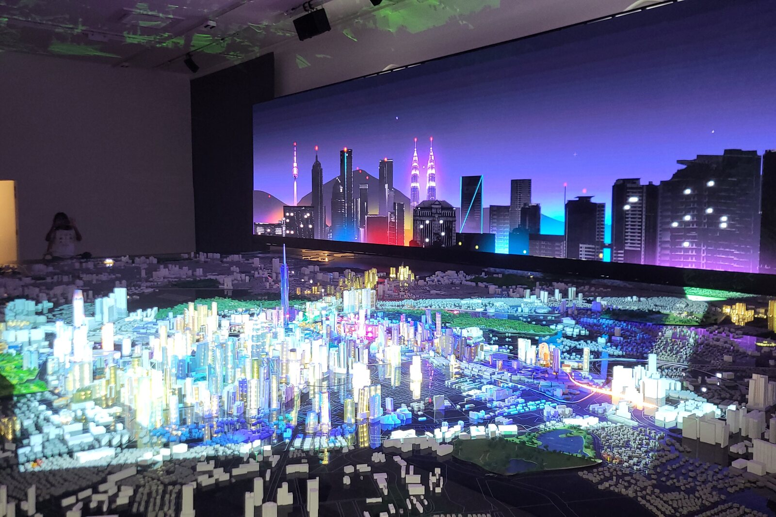 An illuminated model of Kuala Lumpur in the new Kuala Lumpur City Gallery inside the Sultan Abdul Samad Building.