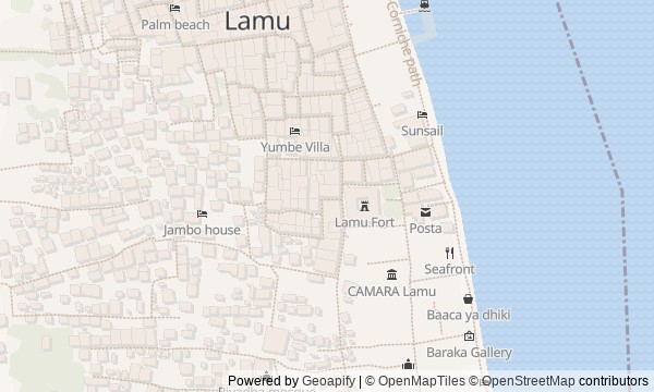 Walk map: Lamu Old Town: Harbor, Houses, and Carved Doors