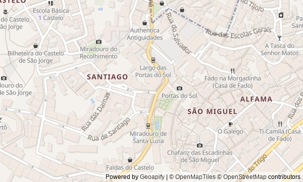 Walk map: Alfama: from Portas do Sol to Castelo de São Jorge