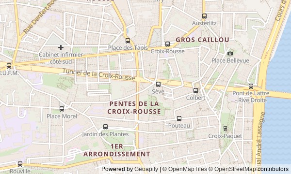 Walk map: Croix-Rousse: canuts, traboules, and the descent to Place des Terreaux