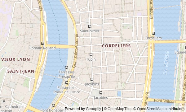 Walk map: Presqu'île: Who Ran Central Lyon