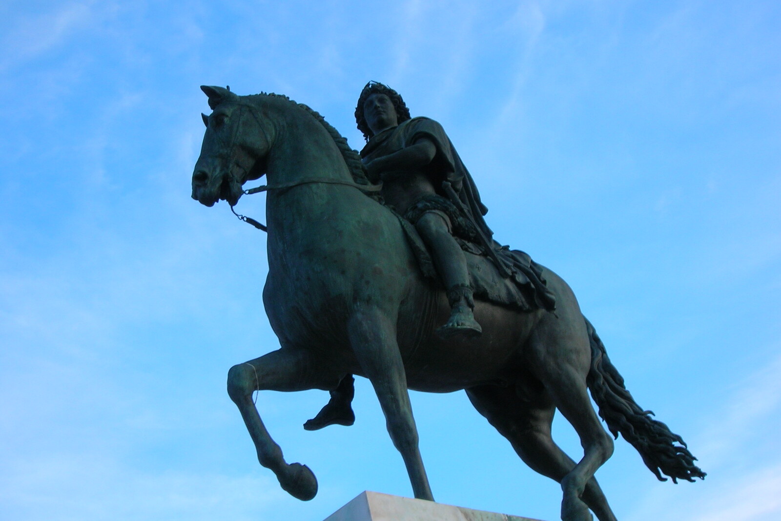 Bronze Louis XIV on horseback in Place Bellecour in Lyon