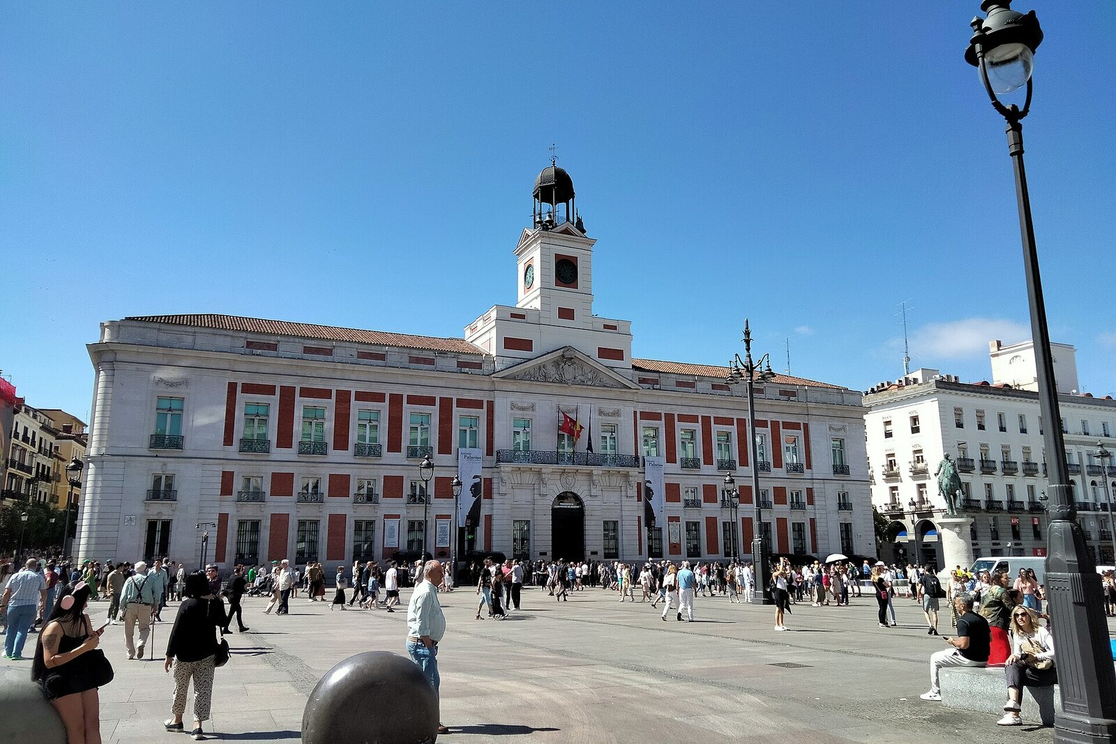 The façade of Real Casa de Correos on Puerta del Sol.