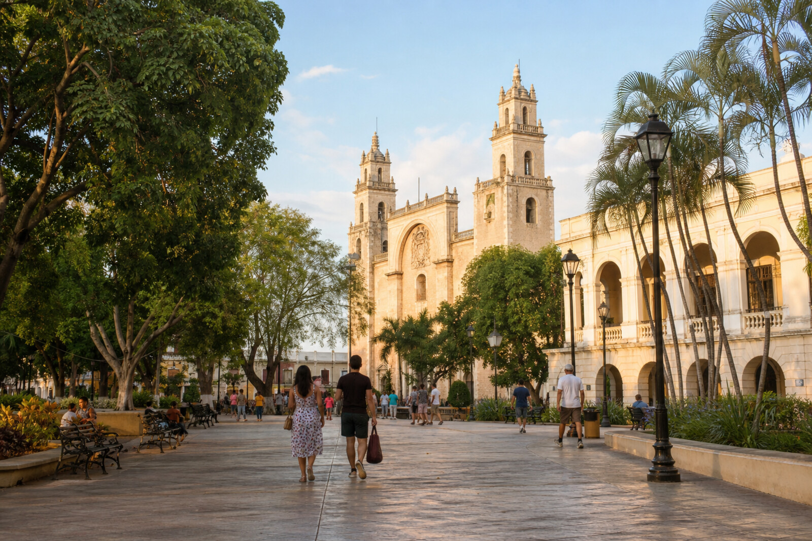Generated editorial hero image of the city of Mérida