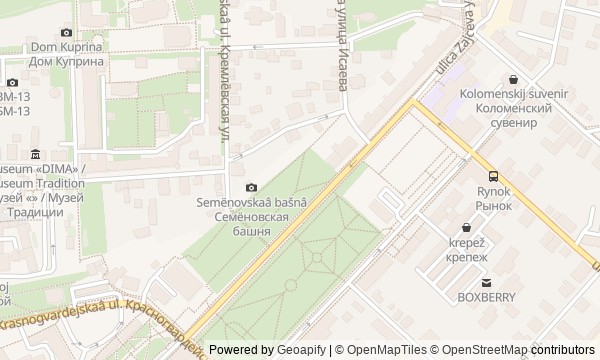 Walk map: Kolomna Kremlin and Posad
