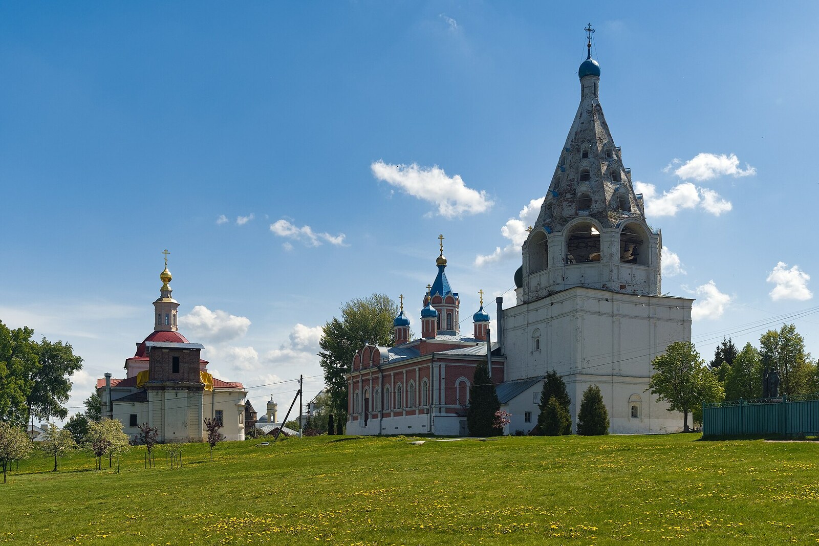 The Assumption Cathedral and the tent-roofed bell tower on Cathedral Square in Kolomna.