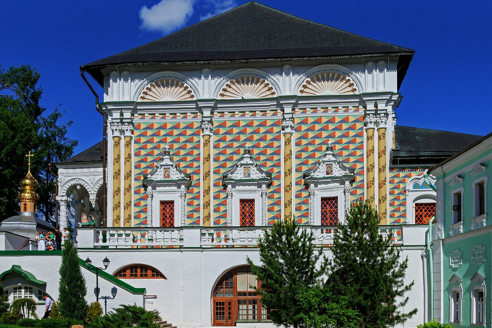 Facade of the Refectory Chamber and the Refectory Church of St. Sergius.