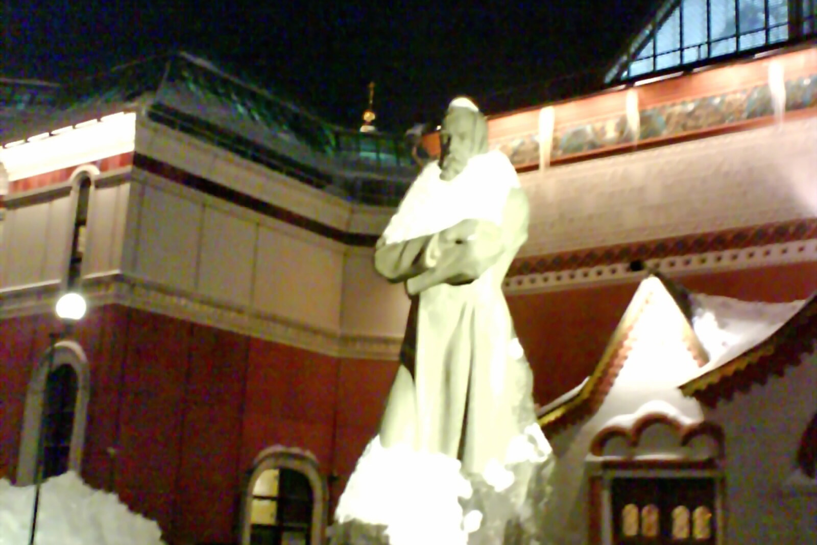 The main facade of the Tretyakov Gallery and the monument to Pavel Tretyakov
