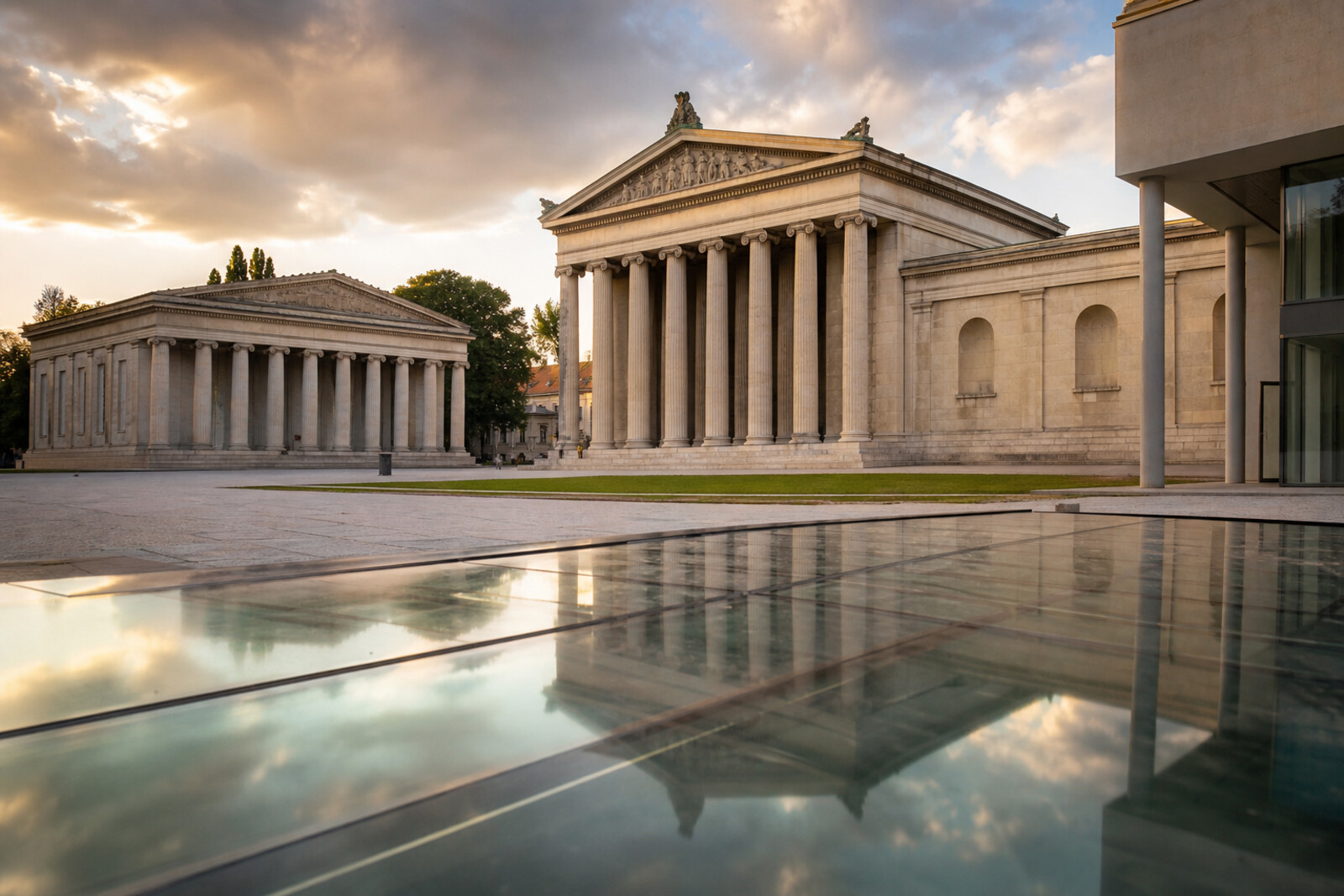 Generated editorial cover image for the “munich-koenigsplatz-kunstareal-memory” route