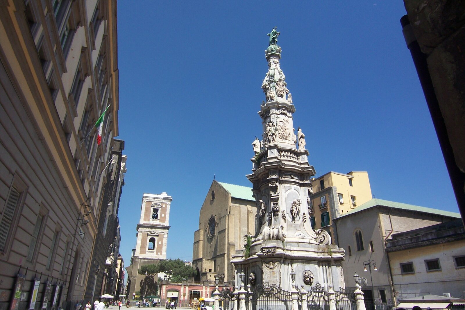 Piazza del Gesù Nuovo with the obelisk and surrounding monuments