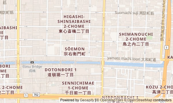 Walk map: Namba and Dotonbori: markets, stages, and restaurants