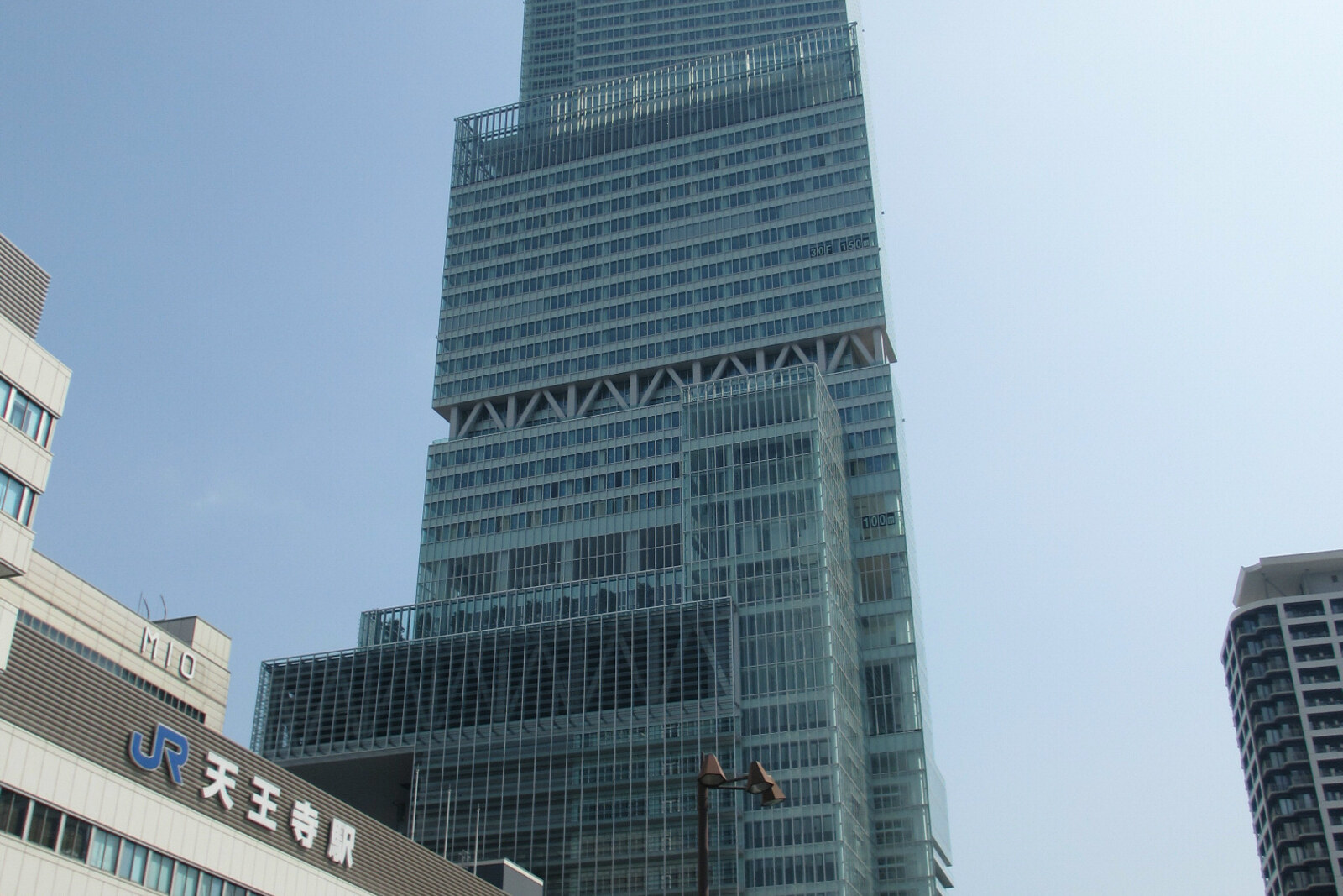 The ABENO HARUKAS skyscraper against a cloudy sky.