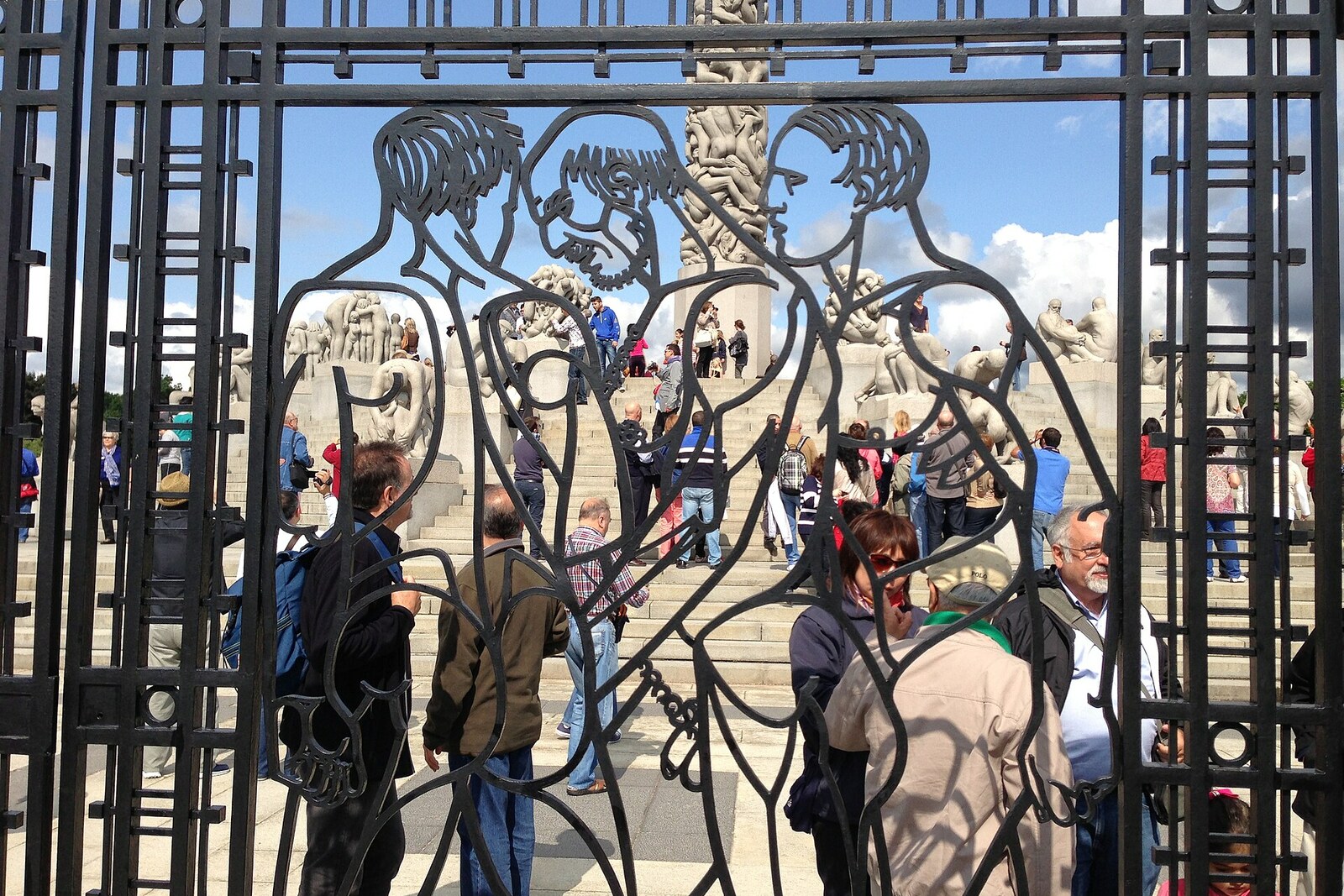 Wrought-iron gates with dragon motifs at the entrance to Vigeland Park