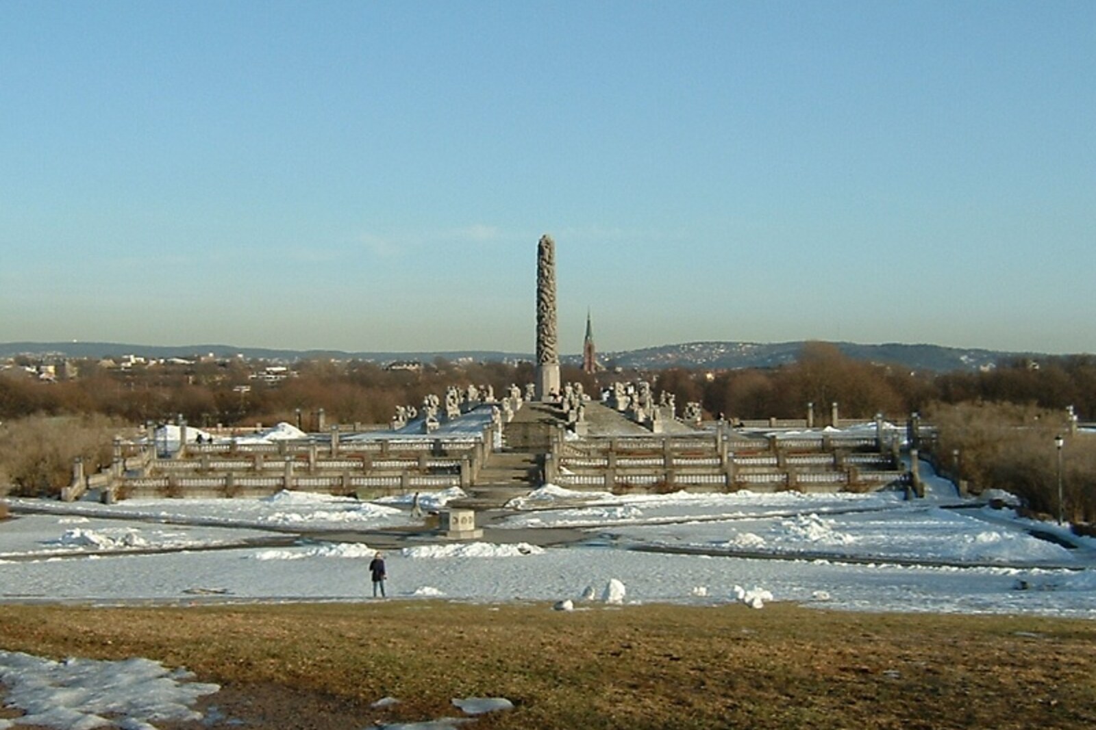 The Monolith and granite groups on the plateau in Vigeland Park