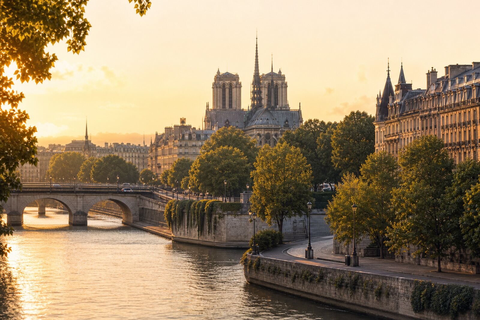 Generated editorial cover for the route “Île de la Cité and the Seine”