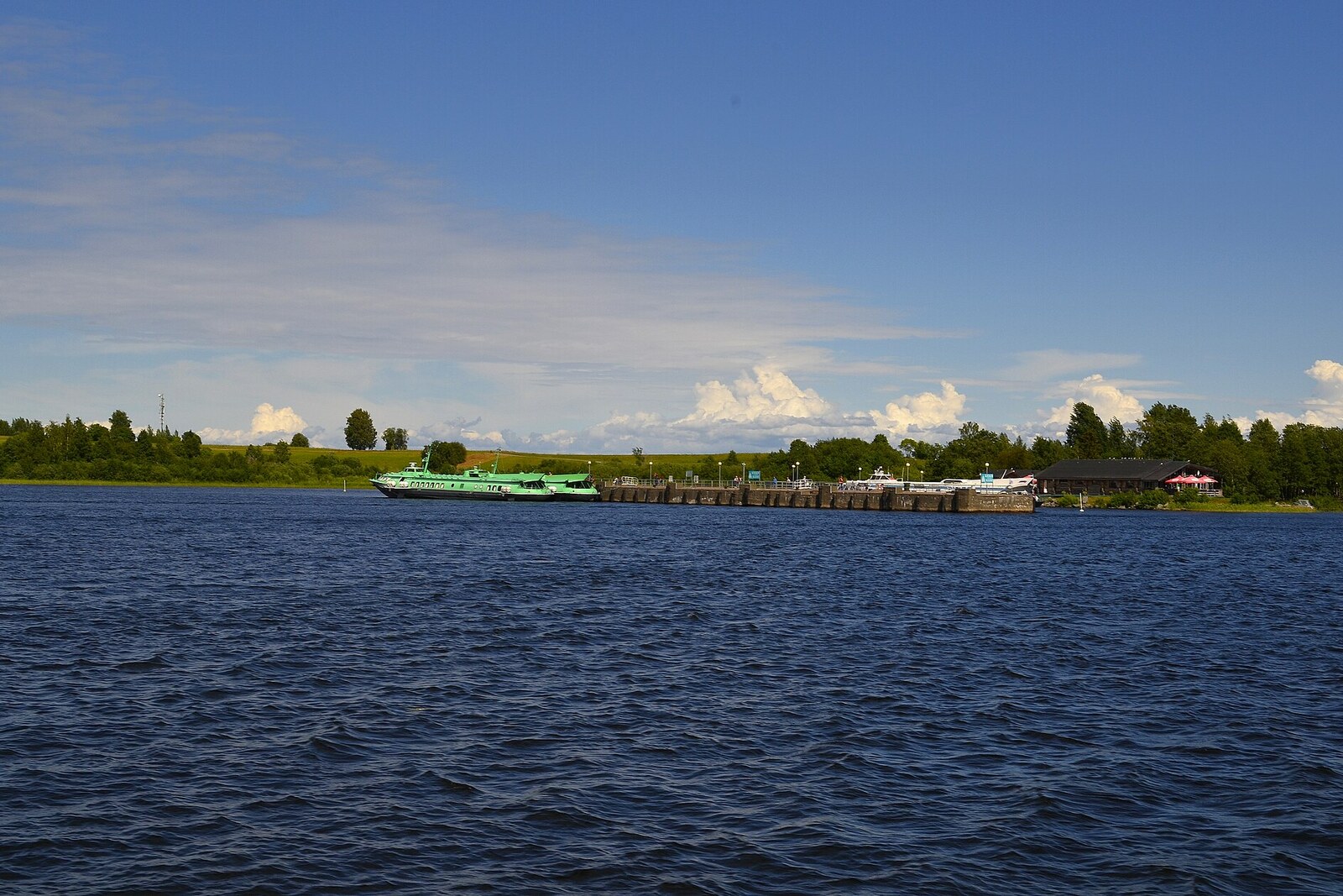 Kizhi Island Pier on the shore of Lake Onega