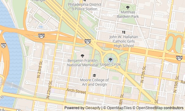 Walk map: Benjamin Franklin Parkway: squares, museums, and the Rocky Steps