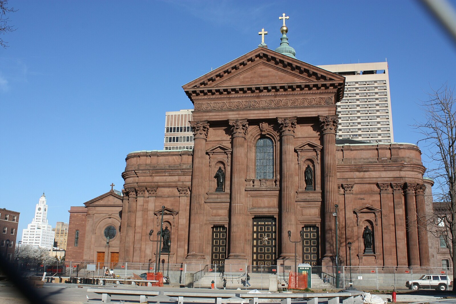 The Cathedral Basilica of Saints Peter and Paul beside Logan Square in Philadelphia.