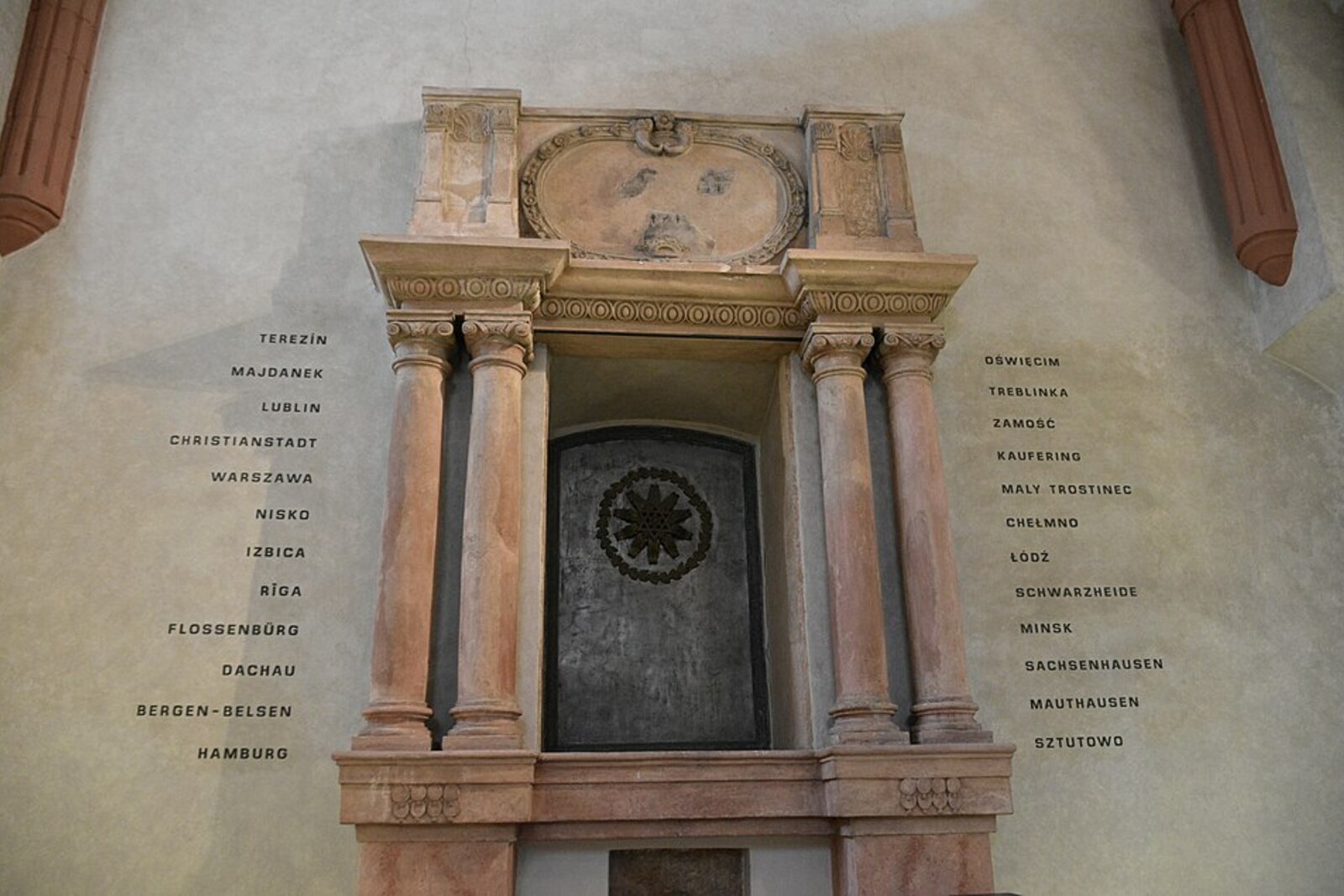 Pinkas Synagogue in Prague, a memorial building beside the old Jewish quarter.
