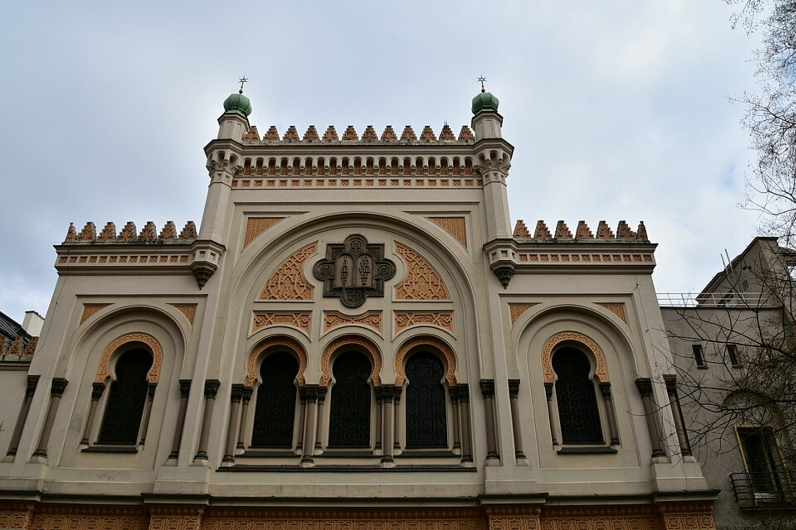 The Spanish Synagogue in Prague, with a richly decorated Moorish interior.