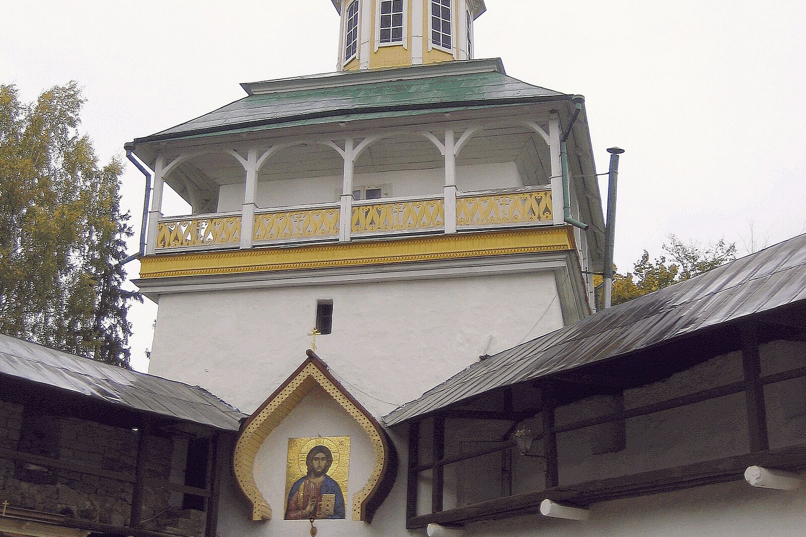 The Holy Gates tower of the Pskov-Caves Monastery.