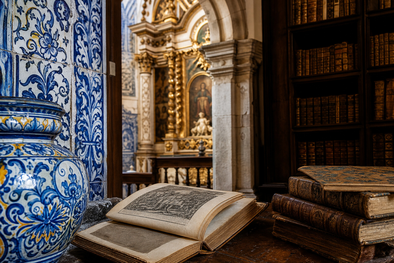 Cathedral stone, the spines of old books, talavera tiles, and gilded Baroque stucco come together in a layered portrait of Puebla.